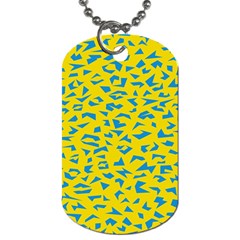 Blue Yellow Space Galaxy Dog Tag (one Side)