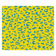 Blue Yellow Space Galaxy Double Sided Flano Blanket (small) 