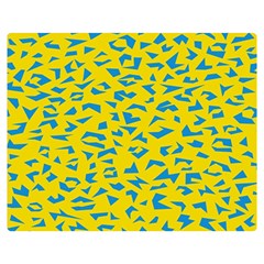 Blue Yellow Space Galaxy Double Sided Flano Blanket (medium) 