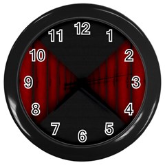 Black Red Door Wall Clocks (black)