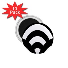 Circle White Black 1 75  Magnets (10 Pack) 