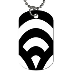 Circle White Black Dog Tag (one Side) by Mariart