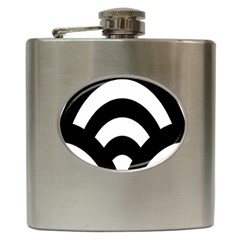 Circle White Black Hip Flask (6 Oz) by Mariart