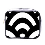 Circle White Black Mini Toiletries Bags Front