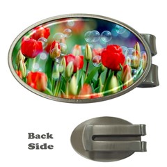 Colorful Flowers Money Clips (oval) 