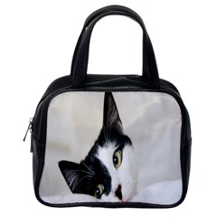 Cat Face Cute Black White Animals Classic Handbags (one Side)