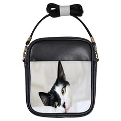 Cat Face Cute Black White Animals Girls Sling Bags by Mariart