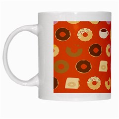 Coffee Donut Cakes White Mugs