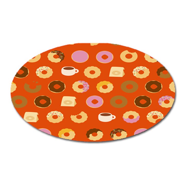 Coffee Donut Cakes Oval Magnet