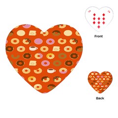 Coffee Donut Cakes Playing Cards (heart) 