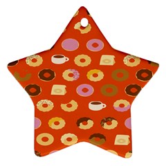 Coffee Donut Cakes Star Ornament (two Sides) by Mariart
