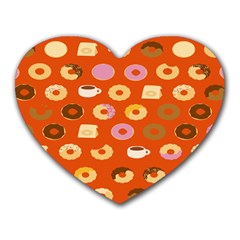 Coffee Donut Cakes Heart Mousepads