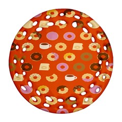 Coffee Donut Cakes Ornament (round Filigree)