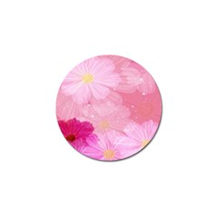 Cosmos Flower Floral Sunflower Star Pink Frame Golf Ball Marker (4 Pack)