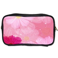 Cosmos Flower Floral Sunflower Star Pink Frame Toiletries Bags 2-side
