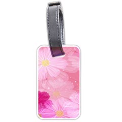 Cosmos Flower Floral Sunflower Star Pink Frame Luggage Tags (one Side) 
