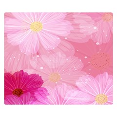 Cosmos Flower Floral Sunflower Star Pink Frame Double Sided Flano Blanket (small)  by Mariart