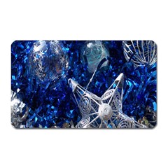 Christmas Silver Blue Star Ball Happy Kids Magnet (rectangular)