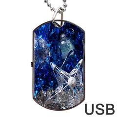 Christmas Silver Blue Star Ball Happy Kids Dog Tag Usb Flash (two Sides)