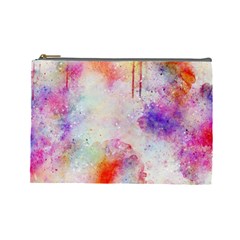 Watercolor Galaxy Purple Pattern Cosmetic Bag (large)  by paulaoliveiradesign