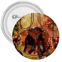 Steampunk, Steampunk Elephant With Clocks And Gears 3  Buttons by FantasyWorld7