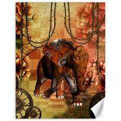 Steampunk, Steampunk Elephant With Clocks And Gears Canvas 12  X 16  