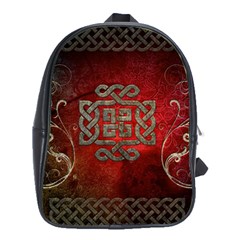 The Celtic Knot With Floral Elements School Bag (xl) by FantasyWorld7