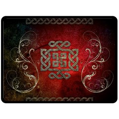 The Celtic Knot With Floral Elements Double Sided Fleece Blanket (large)  by FantasyWorld7