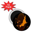 Day Hallowiin Ghost Bat Cobwebs Full Moon Spider 1.75  Magnets (10 pack)  Front