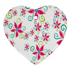 Flower Beauty Sexy Rainbow Sunflower Pink Green Blue Heart Ornament (two Sides) by Mariart