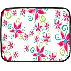 Flower Beauty Sexy Rainbow Sunflower Pink Green Blue Fleece Blanket (mini) by Mariart