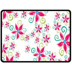 Flower Beauty Sexy Rainbow Sunflower Pink Green Blue Fleece Blanket (large) 