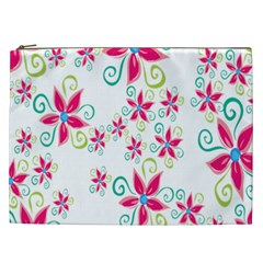 Flower Beauty Sexy Rainbow Sunflower Pink Green Blue Cosmetic Bag (xxl) 