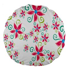 Flower Beauty Sexy Rainbow Sunflower Pink Green Blue Large 18  Premium Round Cushions by Mariart