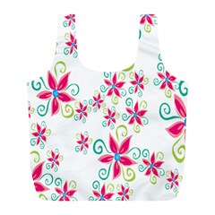 Flower Beauty Sexy Rainbow Sunflower Pink Green Blue Full Print Recycle Bags (l) 