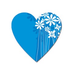 Flower Blue Heart Magnet