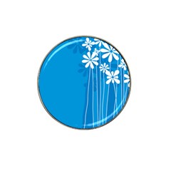 Flower Blue Hat Clip Ball Marker by Mariart