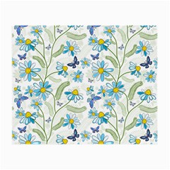 Flower Blue Butterfly Leaf Green Small Glasses Cloth (2-side)