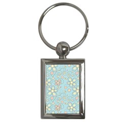 Flower Blue Butterfly Bird Yellow Floral Sexy Key Chains (rectangle) 