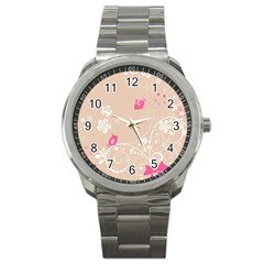 Flower Bird Love Pink Heart Valentine Animals Star Sport Metal Watch