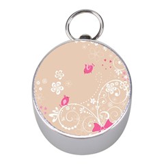 Flower Bird Love Pink Heart Valentine Animals Star Mini Silver Compasses by Mariart