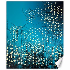 Flower Back Leaf River Blue Star Canvas 20  X 24  