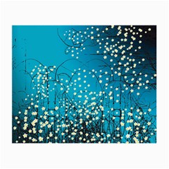 Flower Back Leaf River Blue Star Small Glasses Cloth (2-side) by Mariart