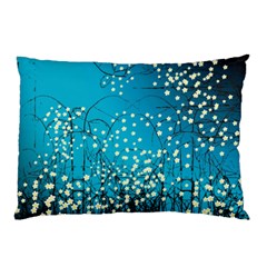 Flower Back Leaf River Blue Star Pillow Case by Mariart