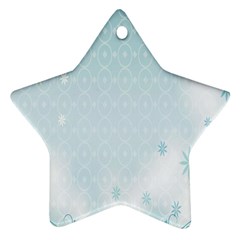 Flower Blue Polka Plaid Sexy Star Love Heart Ornament (star)