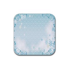 Flower Blue Polka Plaid Sexy Star Love Heart Rubber Coaster (square)  by Mariart