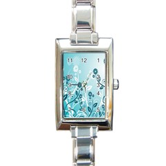 Flower Blue River Star Sunflower Rectangle Italian Charm Watch by Mariart