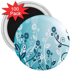 Flower Blue River Star Sunflower 3  Magnets (100 Pack)