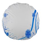 Flower Blue Sunflower Star Sexy Large 18  Premium Flano Round Cushions Front