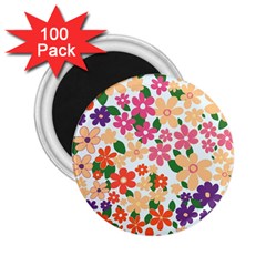 Flower Floral Rainbow Rose 2 25  Magnets (100 Pack) 